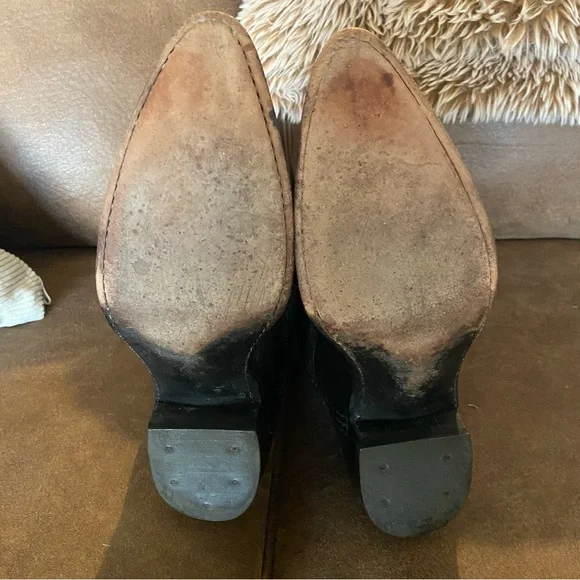 DAN POST Black Leather Cowboy Boots Western Pointy Toe Coastal Cowgirl - Picture 7 of 10